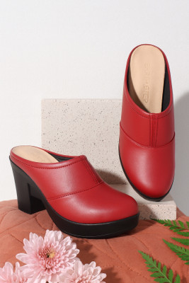 GLEMATOZ Women Heels(Red , 5)