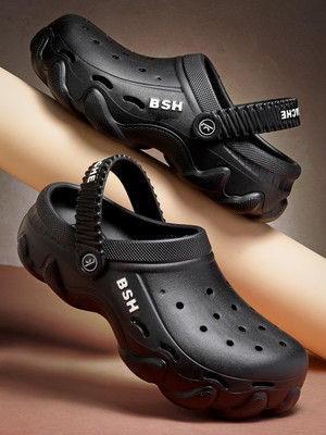 BERSACHE Men Sandals(Black , 9)