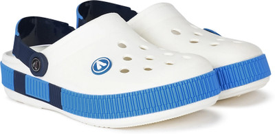 Aqualite Comfort, Anti-Skid Men Clogs(White, Blue , 9)