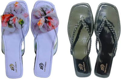 Zastfashion Women Flats(Black, Purple , 4)