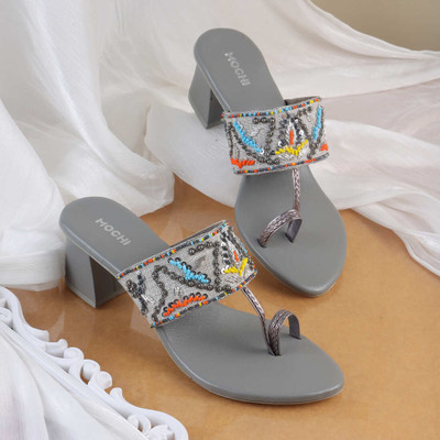 MOCHI Women Heels(Grey , 3)