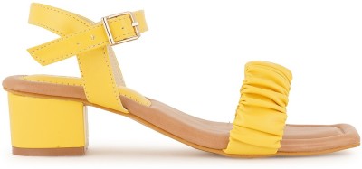 Dressberry Women Heels(Yellow , 7)