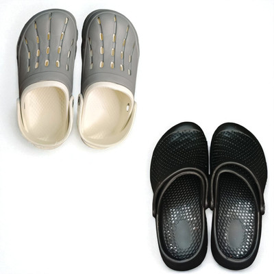 Monrav Men Clogs(Grey, Black , 9)