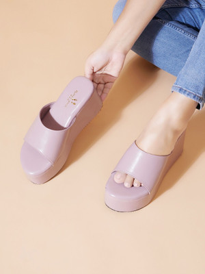 PLANET WALK Lightweight comfort extra-soft with trendy, premium stylish design Women Heels(Purple , 6)