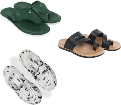 Vomoya Men Sandals(Green, Black, White , 10)
