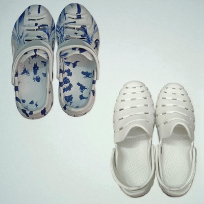 Monrav Men Clogs(Multicolor, White , 9)
