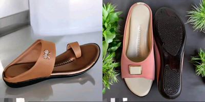 hunyza footwear Women Flats(Pink, Brown , 5)