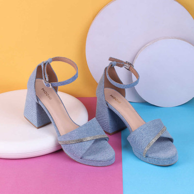 MOCHI Women Heels(Blue , 4)