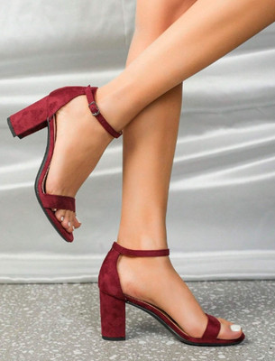 UUNDA Fashion Women Heels(Maroon , 4)