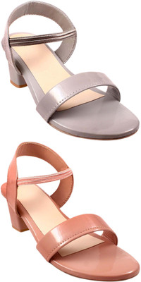 Goraiya Women Flats(Grey, Pink , 7)