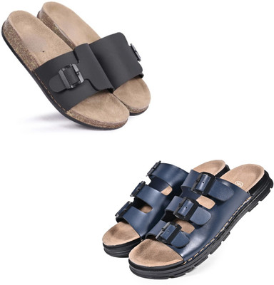 Walkivo Men Sandals(Black, Blue, Beige , 6)