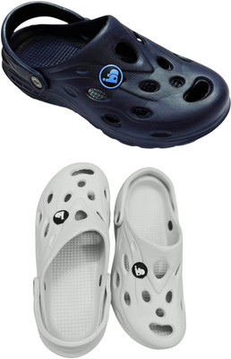 BLIBBERS Men Clogs(Navy, White , 9)