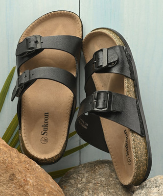 Layasa Men Sandals(Black , 6)