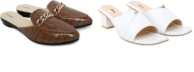 Todhwear Women Sandals(Tan, White , 7)