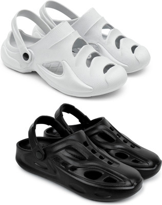 Golf Men Clogs(Grey, Black , 8)