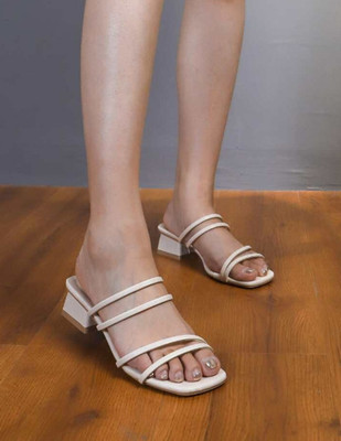 Gloglamp Women Heels(White , 7)