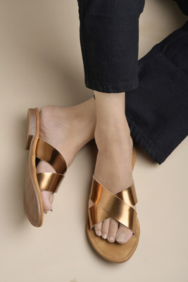 SHOETOPIA Women Flats(Copper , 4)