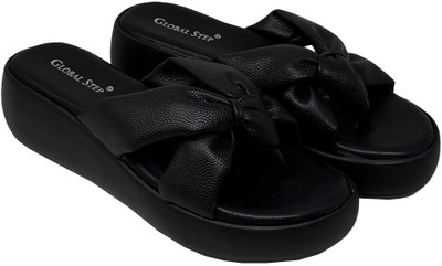 GLOBAL STEP Women Heels(Black , 7)