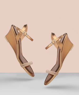 Inc.5 Women Wedges(Gold , 8)