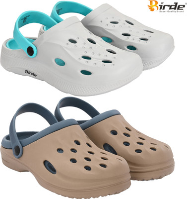 Birde Men Clogs(Grey, Beige , 7)