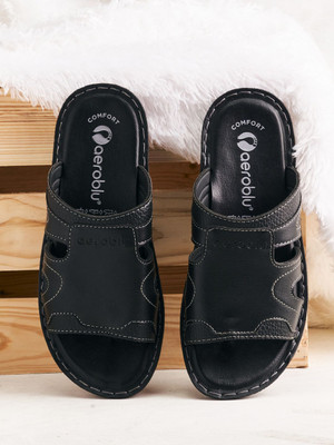 Aeroblu Men Flats(Black , 7)
