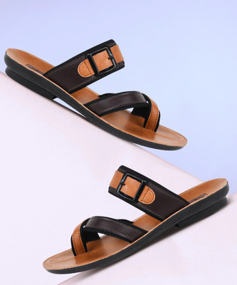 Pu-Pine Trending Stylish Men Sandals(Tan , 7)