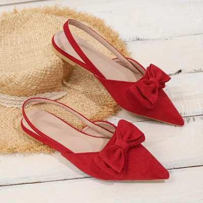 Zoyci Women Flats(Beige, Red , 5)