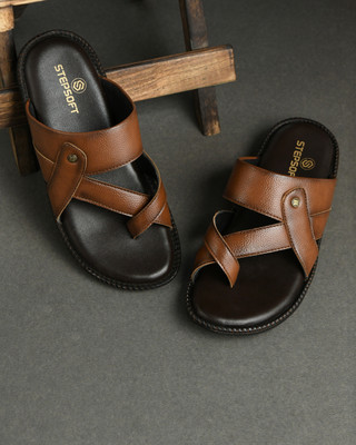 STEPHORN Men Slippers(Tan , 10)