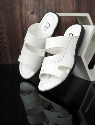 QARA Men Sandals(White , 8)