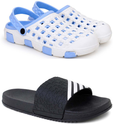 KAPYANSH Men Slippers(Blue, Black , 7)