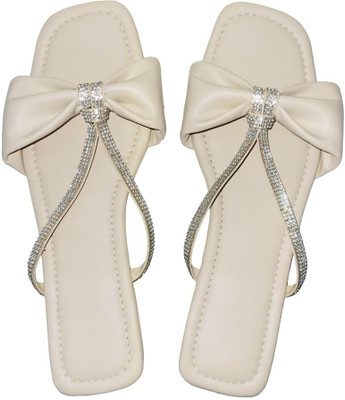 XiZUii Women Flats(Off White , 7)