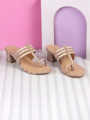 MOCHI Women Heels(Beige , 6)