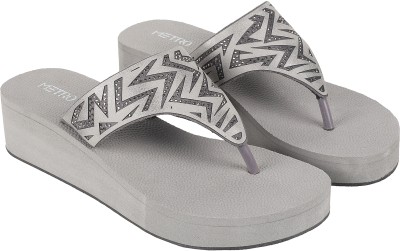 METRO Women Wedges(Grey , 8)