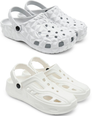 Golf Men Clogs(Grey, White , 9)