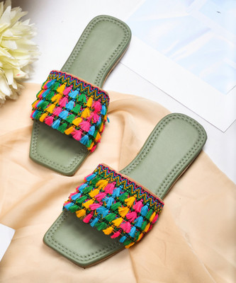 AMAZING TRADERS Women Flats(Green , 4)