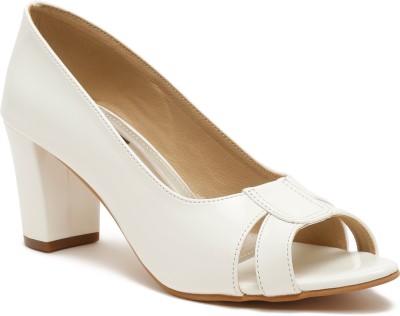 flat n heels Women Heels(White , 7)