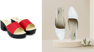 Todhwear Women Heels(White, Red , 6)