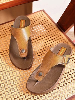 WELCOME Lightweight with Arch Support Durable Anti-Skid & Stylish Dailywear| Men Sandals(Tan , 8)