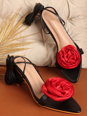 Hitway Women Heels(Black , 8)