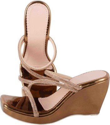 Digni Women Wedges(Copper , 4)