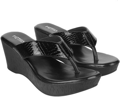 METRO Women Wedges(Black , 8)