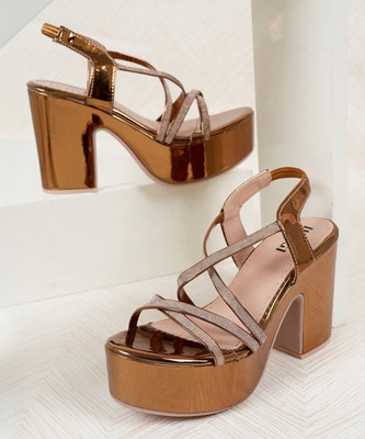 IKAGI Women Heels(Copper , 5)