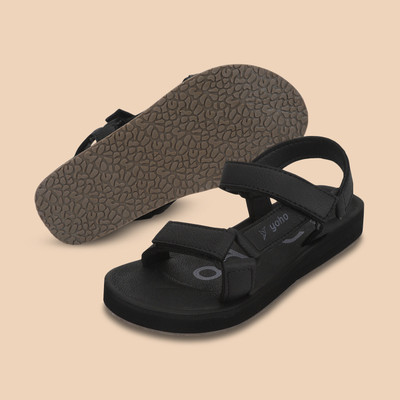 yoho YOHO EVA Sandals for Men | Comfortable Cushioned Sole | TPR Base | Lightweight Men Casual(Black , 6)