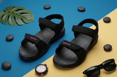 SATERRA Men Sandals(Black , 10)