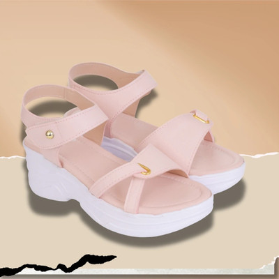 CST Lifestyle Women Wedges(Pink , 6)