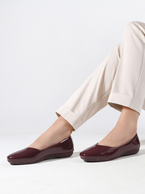 LAVIE Patent Casual Stylish Lightweight and Comfortable Daily Wear Slip-On Bellies For Women(Maroon , 6)