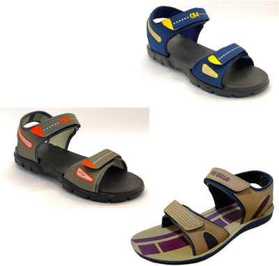 Classica Men Sandals(Blue, Yellow, Grey, Orange, Brown , 6)