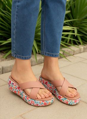 UUNDA Fashion Women Wedges(Beige, Multicolor , 2)