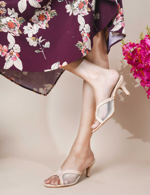 PEEK Women Heels(Off White , 5)