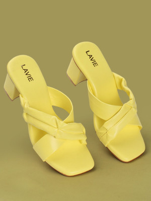 LAVIE Women Heels(Yellow , 8)